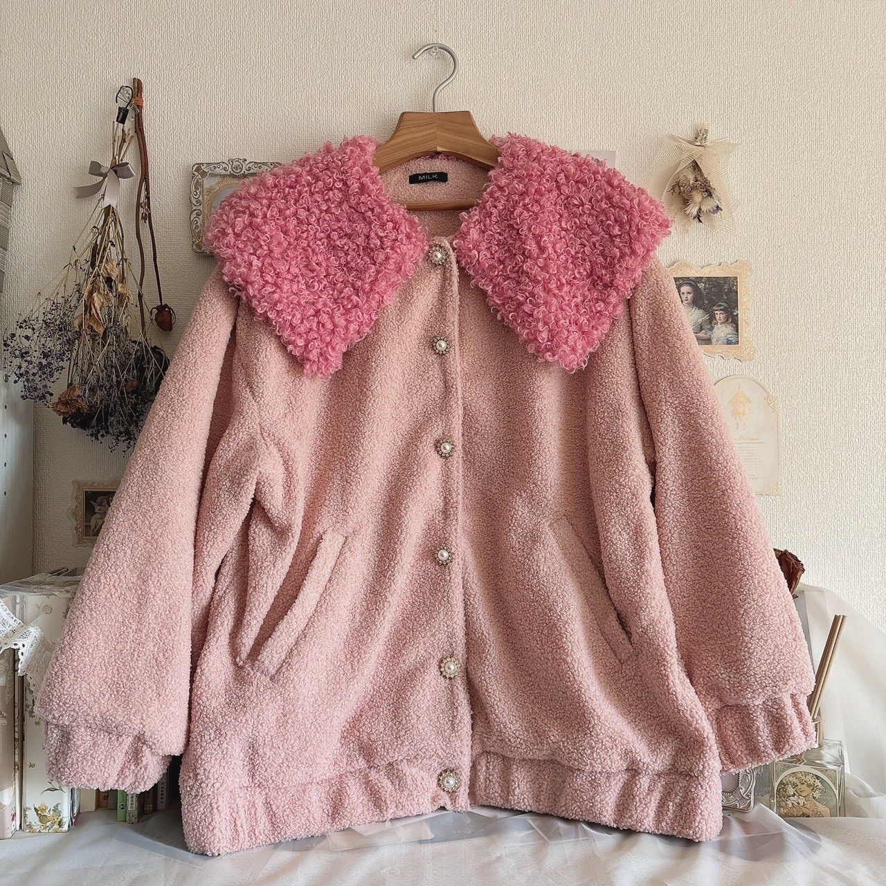 MILK FLUFFY コート　ピンク MILK FLUFFY コートピンク