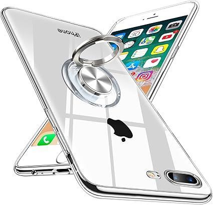 【送料無料，定番】 iPhone SE3 ケース iPhone SE ケース 第2世代 iPhone8 ケース / iPhone7 ケース リング クリアケース ソフト TPU 耐衝撃 薄型 シリコン 透明 アイフォン8 カバー スタンド機能 360回転 車載 応募券