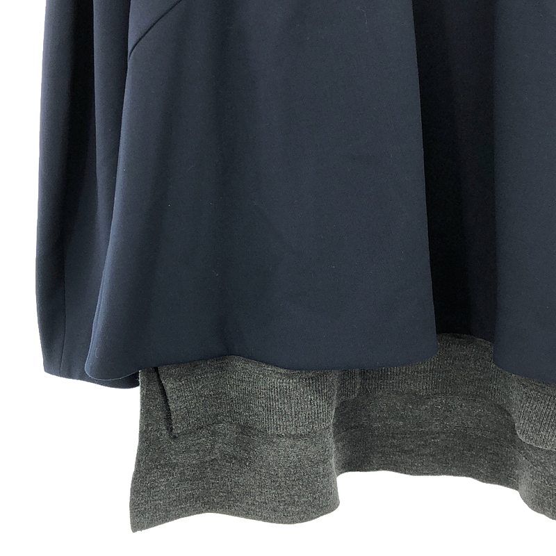 ENFOLD - 【美品】  ENFOLD / エンフォルド | 2023AW | KNIT-LAYERED PULLOVER 切り替え レイヤード ニット | 38 | ネイビー | レディース 美品】 ENFOLD / エンフォルド | 2023AW | KNIT-LAYERED