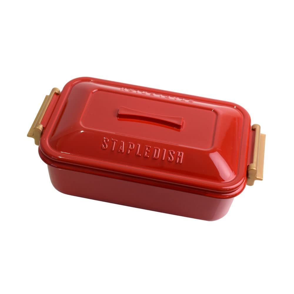 新品 377020 600mL レッド 抗菌タイトランチ1段 ステイプル Sabu