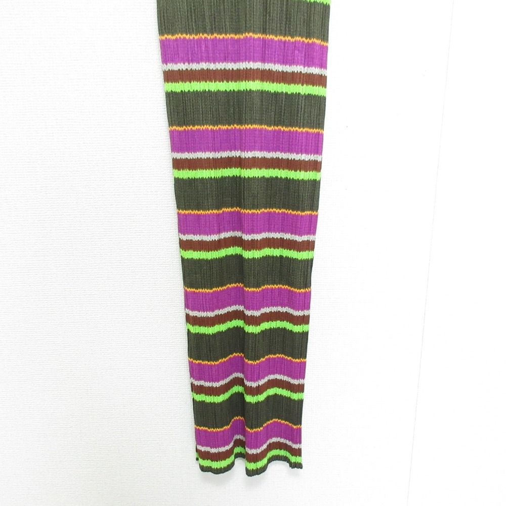 美品 PLEATS PLEASE プリーツプリーズ イッセイミヤケ ボーダー ボトル