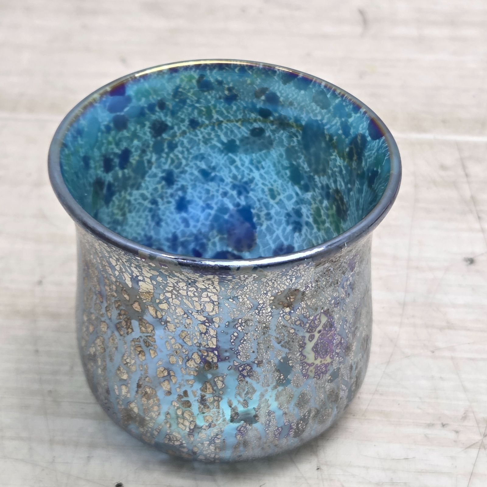 9 S97898 江副行昭 ぐい呑 銀彩変ガラス 骨董 - メルカリ