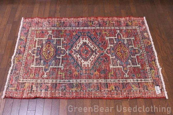 ウォーラグ ヴィンテージラグ トライバルラグ143cm×83cm ウール絨毯 RAGU083 洋間や和室にも◎トライバルラグ 販売 ウール絨毯