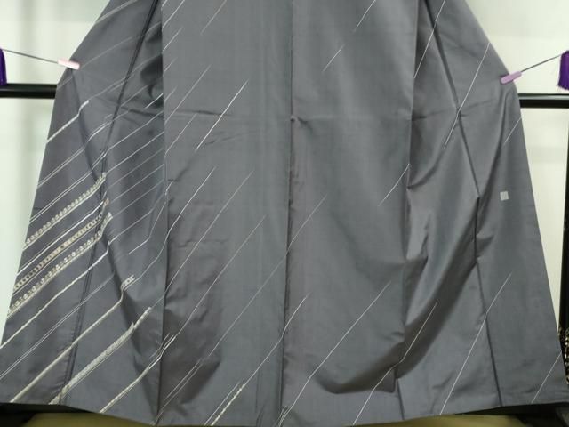 平和屋着物■極上　石川県指定無形文化財　牛首紬　白山工房　手織り　総刺繍　刺し子　猫　月の満ち欠け　斜線　逸品　DZAA6853kh5 平和屋着物□極上 石川県指定無形文化財 牛首紬 白山工房 手織り 総