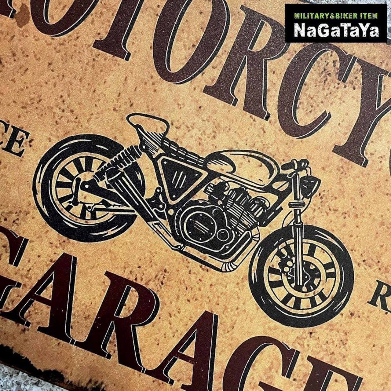 ビンテージ風 アメリカンサインボード Motorcycle GARAGE モーター