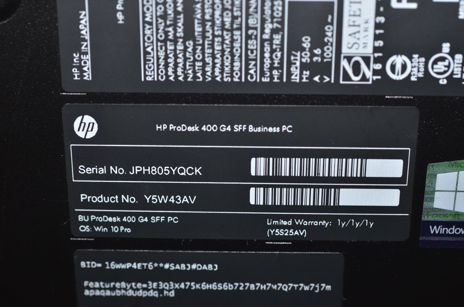 省スペースデスクトップPC HP Probook 400 G4 SFF Windows11+office 高