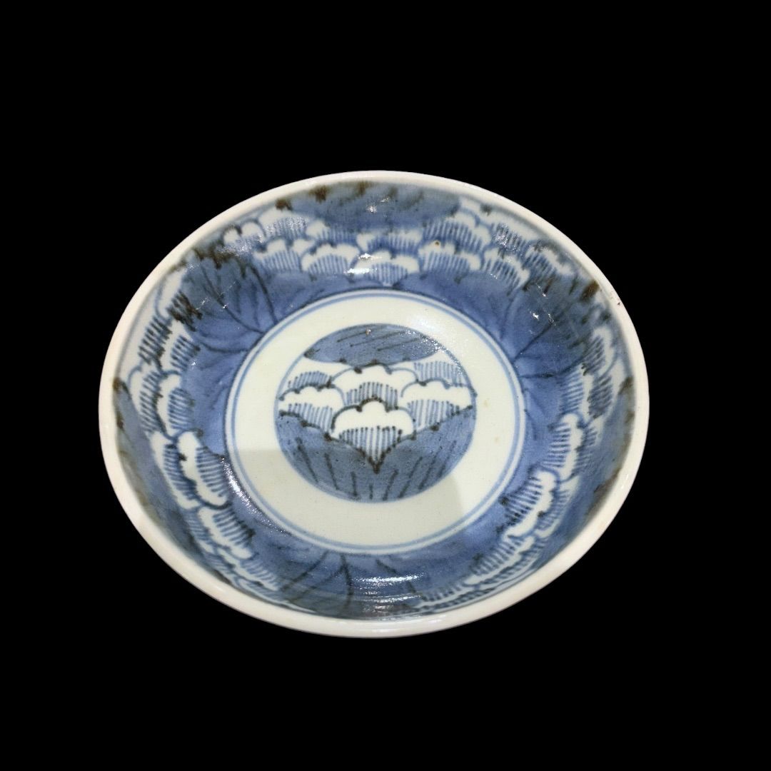古伊万里染付くらわんか膾皿二客/14cm 古伊万里 染付