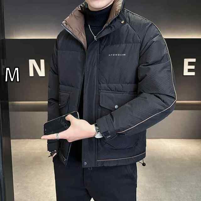 M 秋冬 コーデ メンズ 服 シンプル ファッション オシャレ 大人 かっこいい 大きいサイズ ストリート 紳士服 冬 スタンドカラー ダウン ジャケット 厚手 暖かい ハイエンド