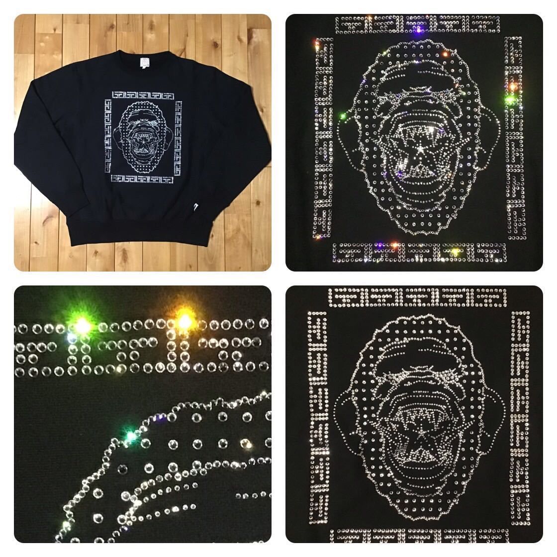 スワロフスキー 大猿 スウェット Mサイズ bathing ape スワロフスキー 大猿 スウェット Sサイズ black a bathing ape