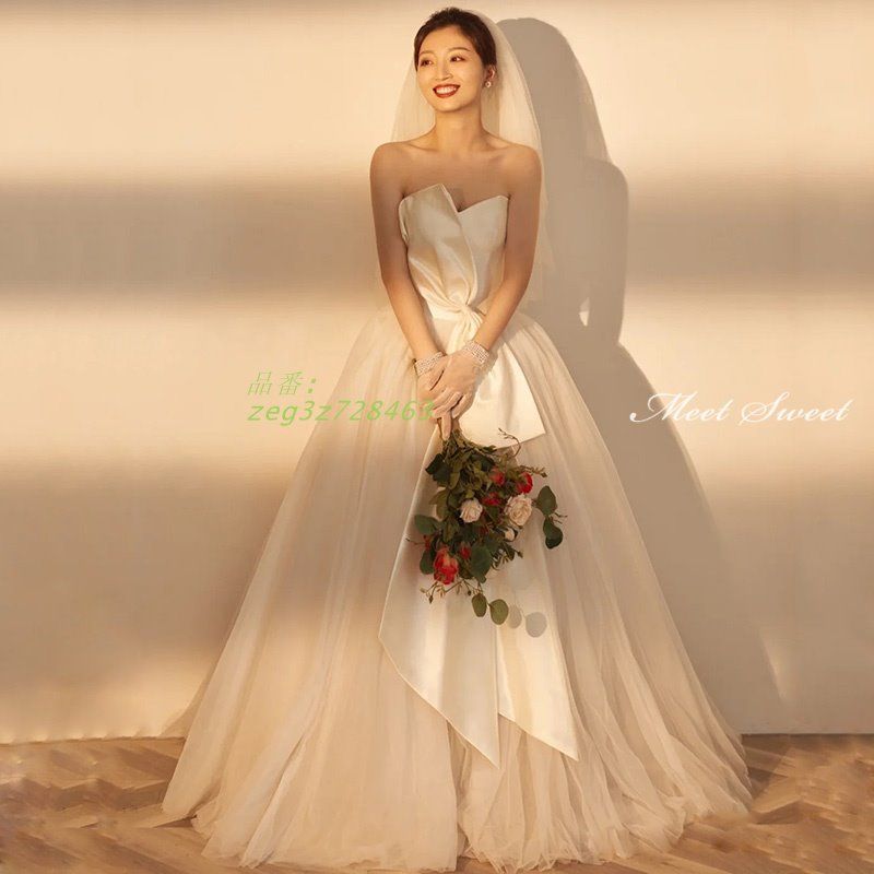 ウェディングドレス ウエディングドレス 二次会 2.5次会 結婚式 披露宴 前撮り ブライダル Aラインドレス ロングドレス 後撮り 花嫁 zeg3z728463