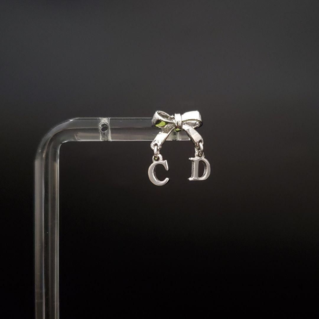 Christian Dior クリスチャンディオール ピアス CDロゴ リボン シルバー 片耳