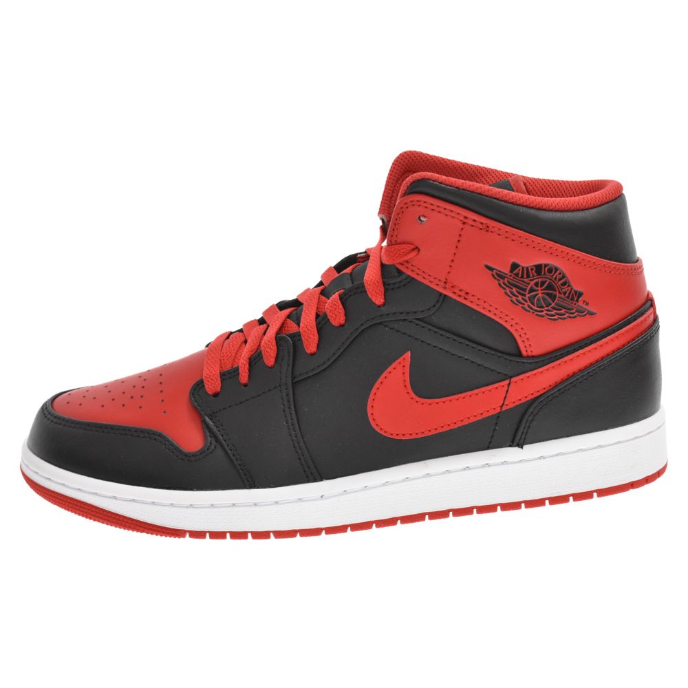 NIKE (ナイキ) AIR JORDAN 1 MID BRED TOE DQ8426-060 エアジョーダン1 ブレッドトゥ ミッドカットスニーカー  レッド/ブラック US10.5/28.5cm - メルカリ