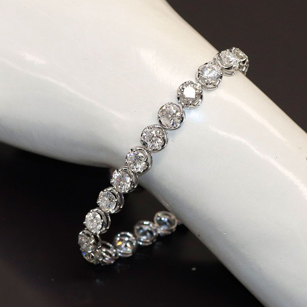 新品 K18WG ダイヤモンド ブレスレット D20.00ct テニス【エスコレ