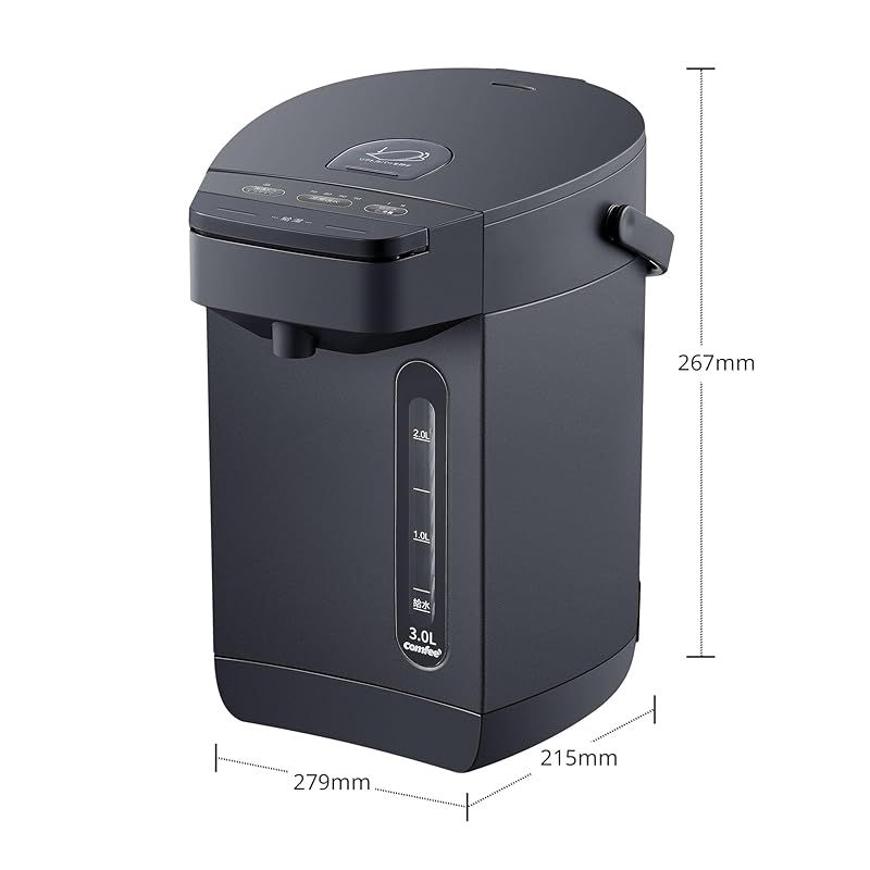 COMFEE' 電気ポット 電動お湯ポット 3L マイコン 保温温度調整