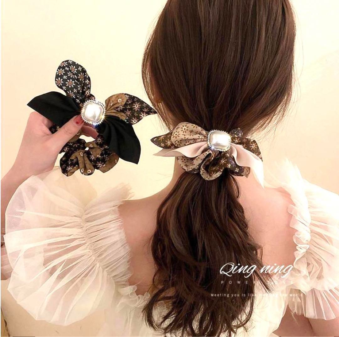パール リボンヘアゴム ヘアアクセサリー ヘアゴム パール 韓国 大人気