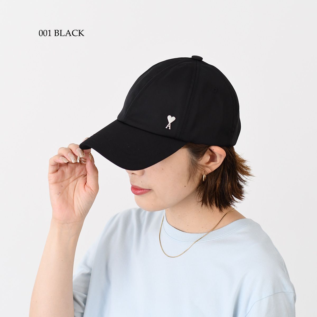AMI Alexandre Mattiussi ブラック ベースボールキャップ AMI Alexandre Mattiussi アミ ベースボールキャップ ブラック