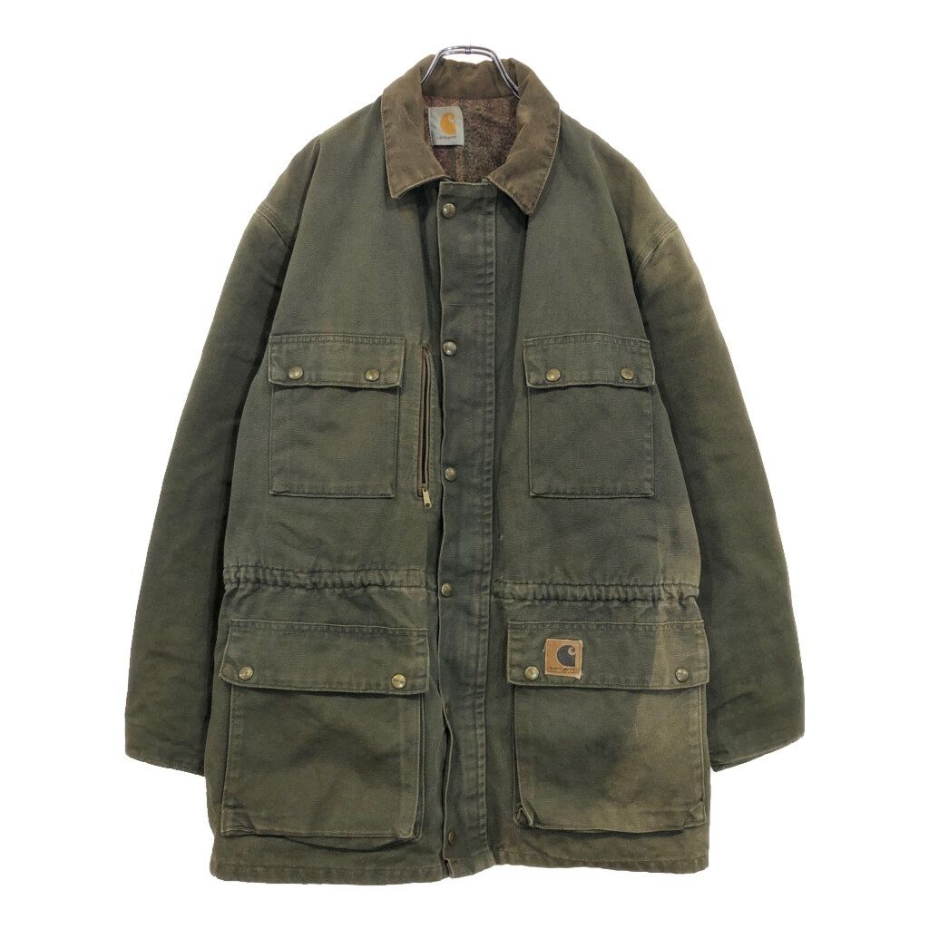 カーハート　トラディショナルジャケット　オリーブグリーン　メンズM　ブルゾン古着 carhartt（ジャケット/アウター ・ グリーン・カーキ/緑色系）の