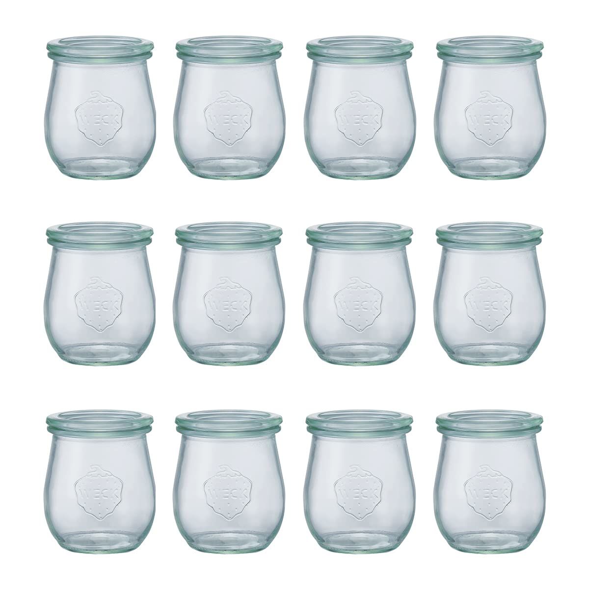 WECK キャニスター ガラスキャニスター 保存容器 保存瓶 WE-762-12 (Tulip Shape 200ml 12個セット)