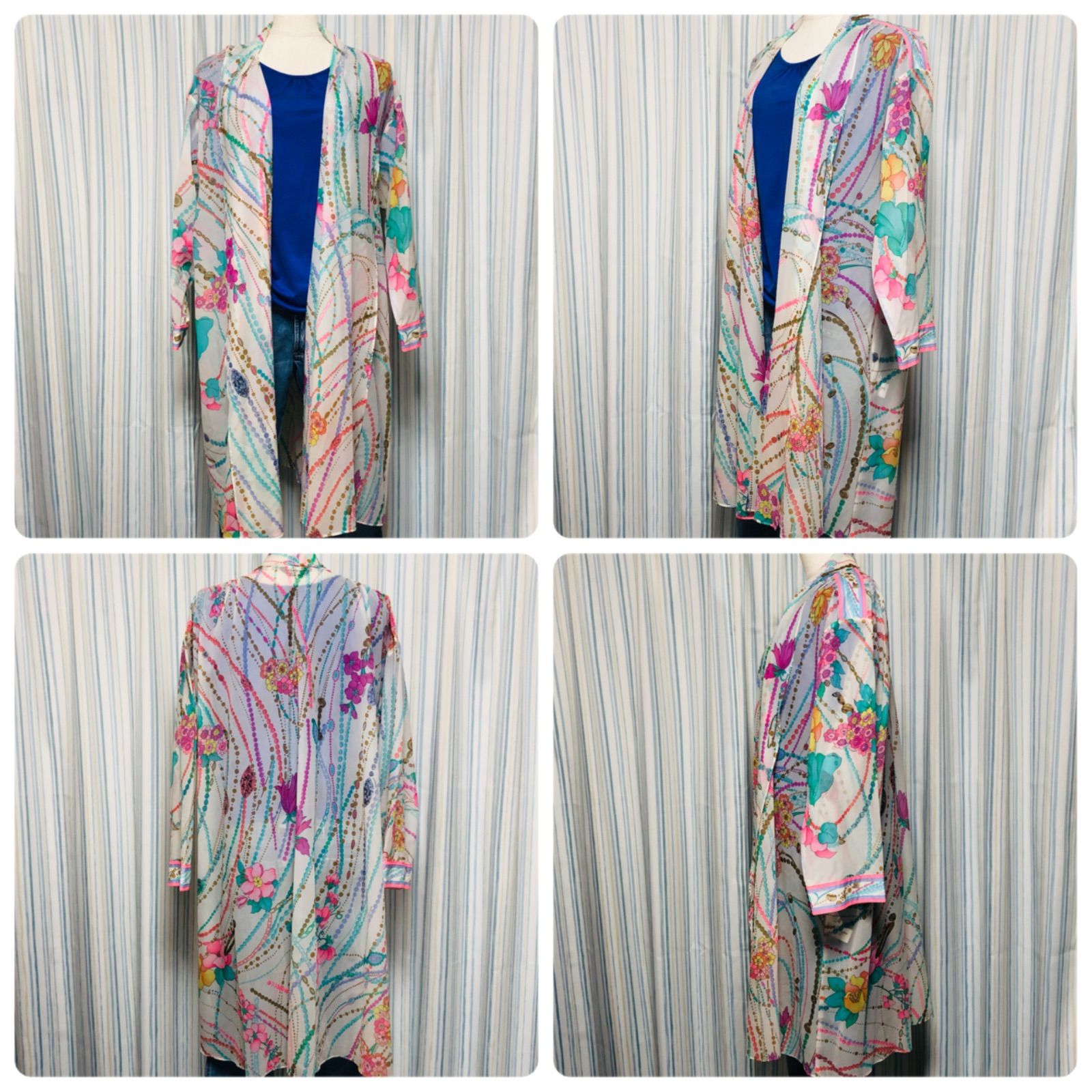 □美品□LEONARD FASHON レオナールファッション シルクロング 