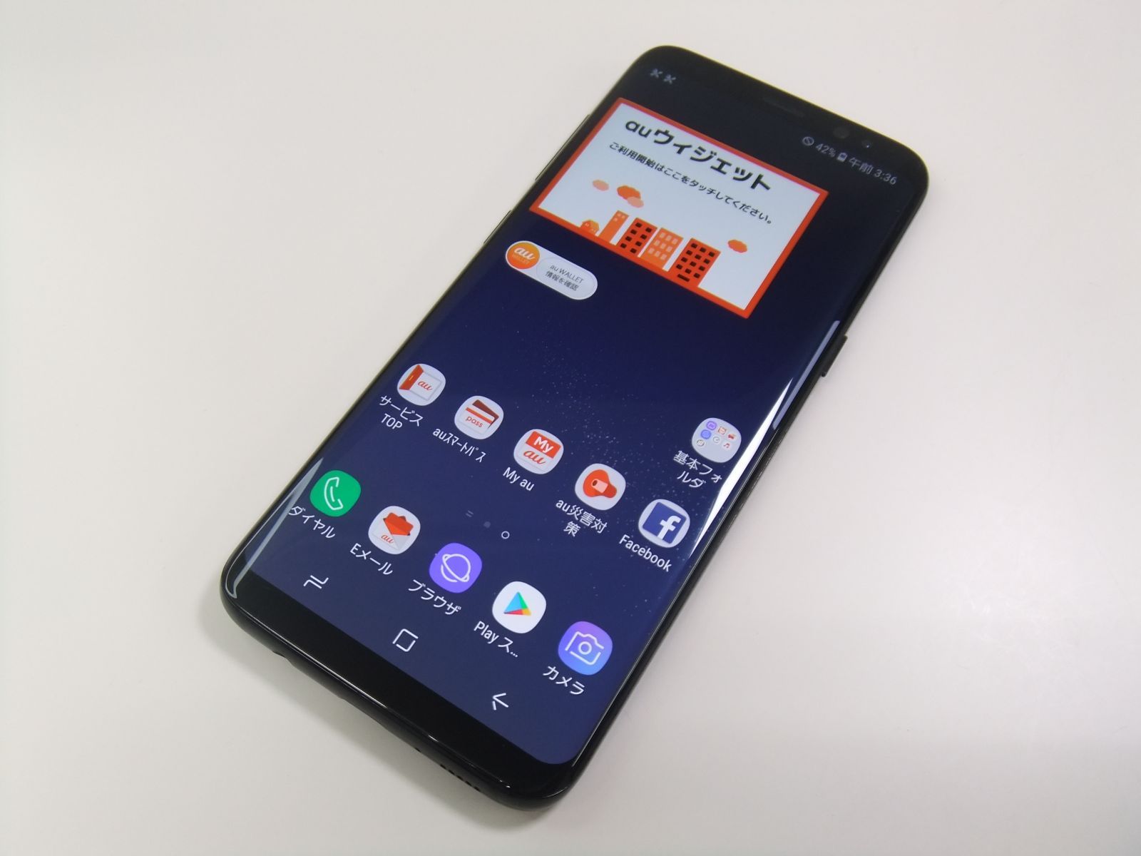 中古】 Galaxy S8 SCV36 ミッドナイトブラック au SIMロック解除済