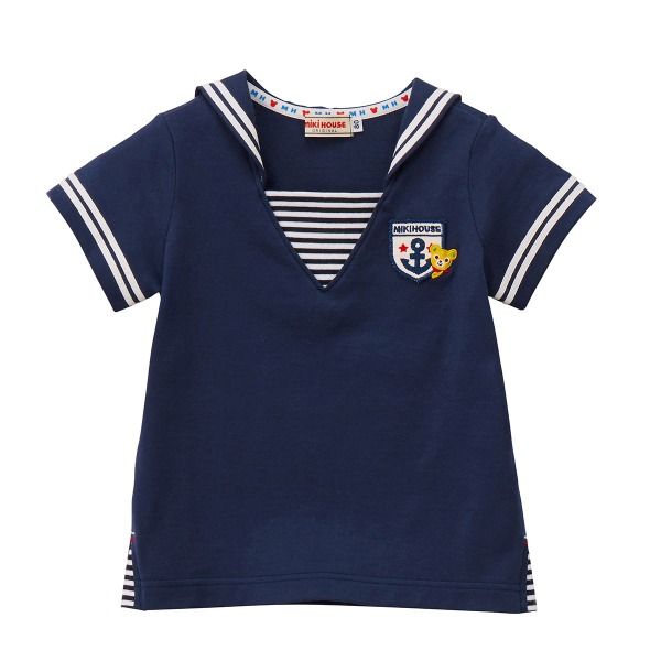 ミキハウス　半袖　Tシャツ 110 日本製 テーマパーク　サーカス ○30％OFFセール○ミキハウス mikihouse セーラーカラー