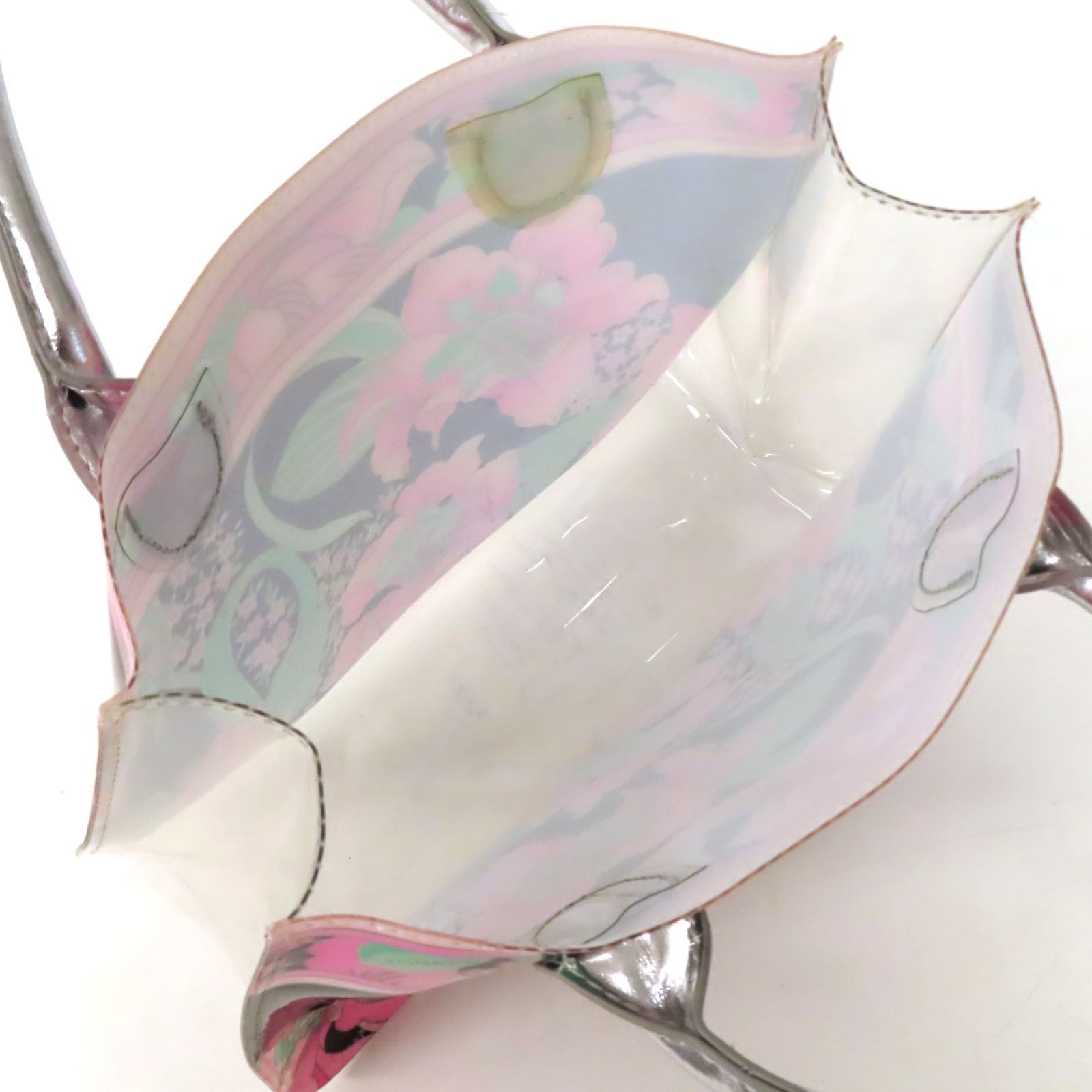 WG25057 美品 LEONARD レオナール ビニールバッグ ハンドバッグ