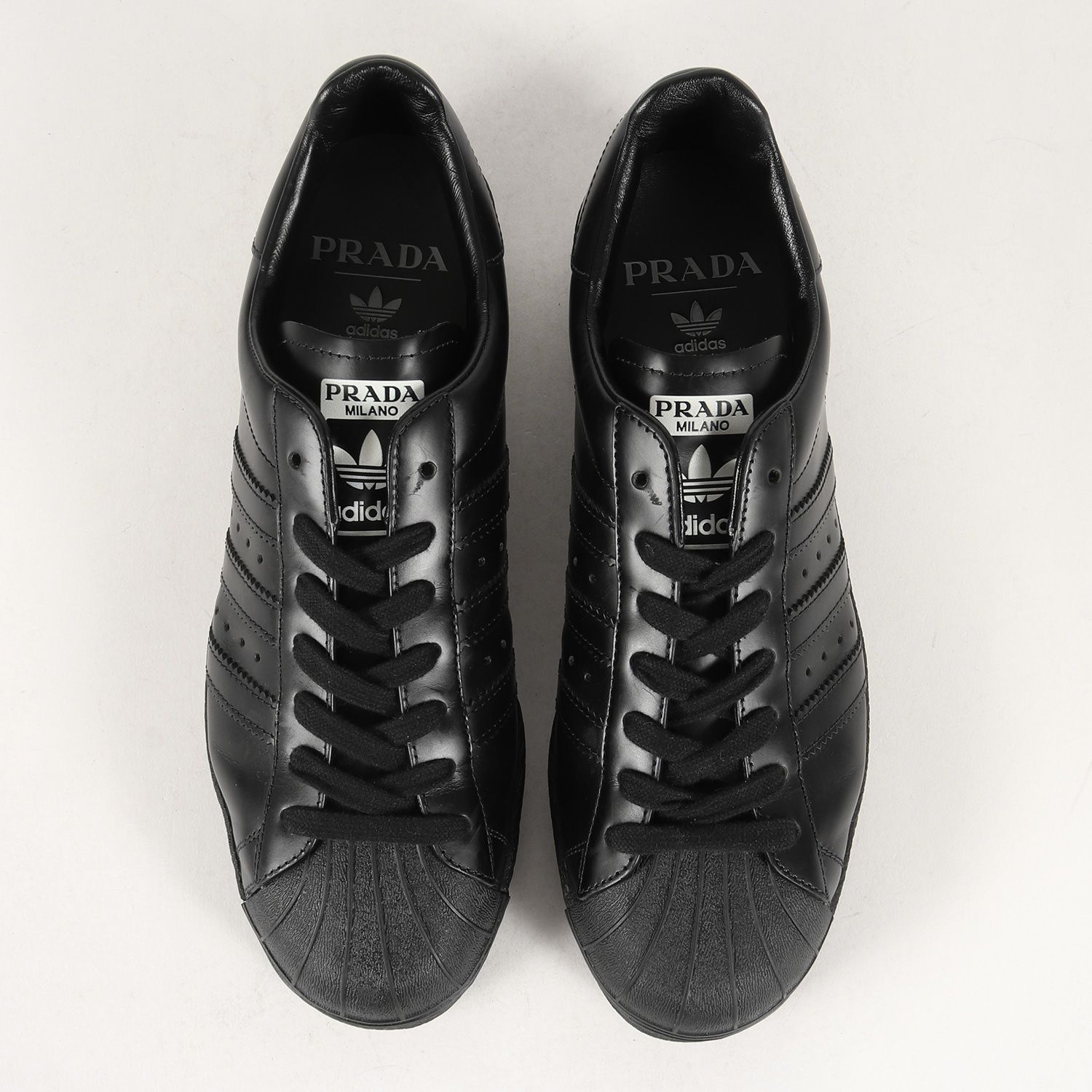 PRADA プラダ サイズ:26.5cm 20AW adidas SUPERSTAR (FW6679) アディダス コラボ スーパースター イタリア製  コアブラック 黒 US8.5 ローカット スニーカー コラボ シューズ 靴 - メルカリ