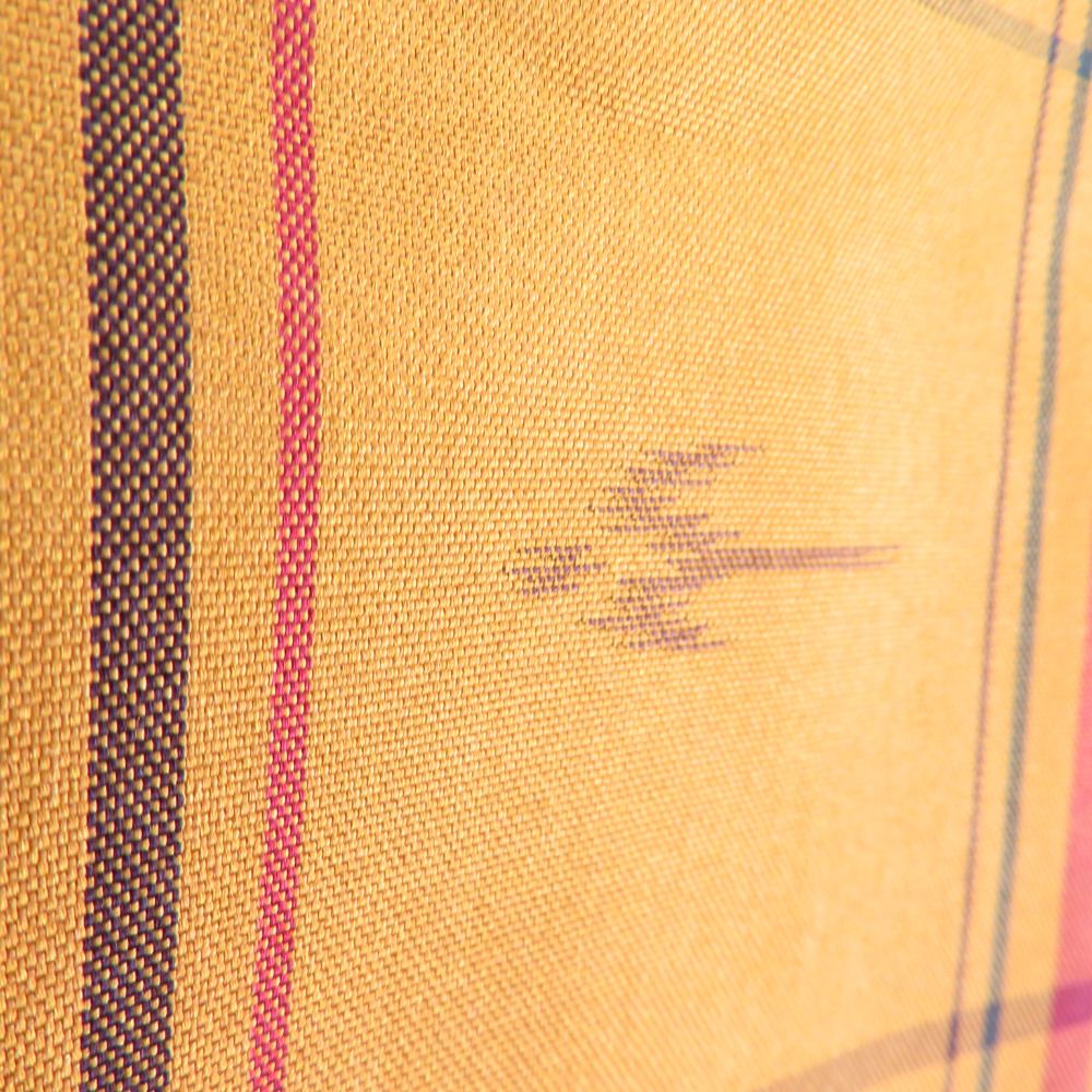 紬 着物 琉球柄 燕絣模様 辛子色 袷 バチ衿 正絹 カジュアル着物