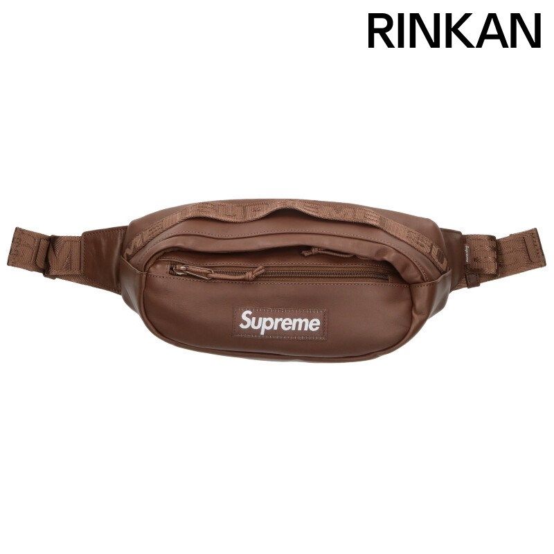 シュプリーム 24AW Leather Waist Bag ボックスロゴレザーウエストバッグ メンズ