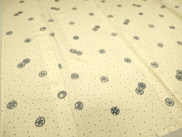 平和屋着物▽伝統工芸士 染谷梅治 小紋 単衣 吉祥丸文 正絹 逸品