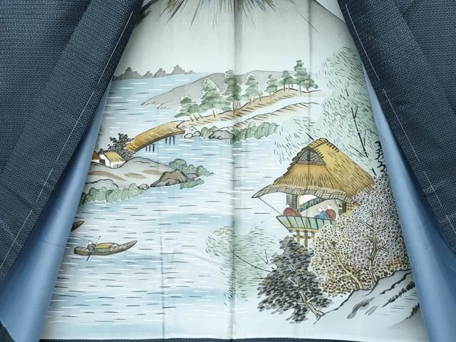 平和屋着物□極上 男性 本場大島紬 アンサンブル キングサイズ 100亀甲  