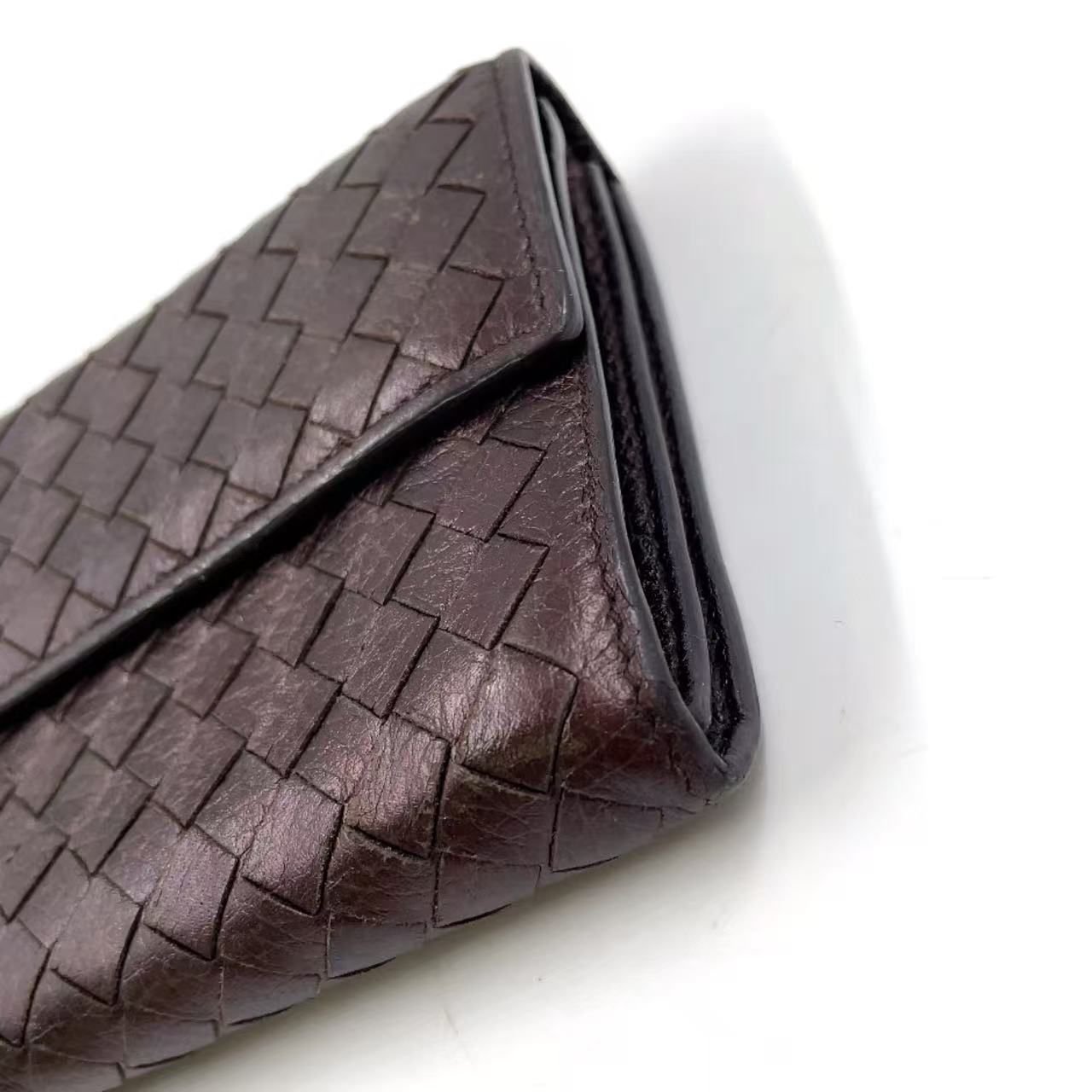 【美品】ボッテガヴェネタ　イントレチャート　ダークブラウン　長財布　財布　濃茶 ☆美品☆ボッテガヴェネタ イントレチャート 長財布 ダークブラウン 茶