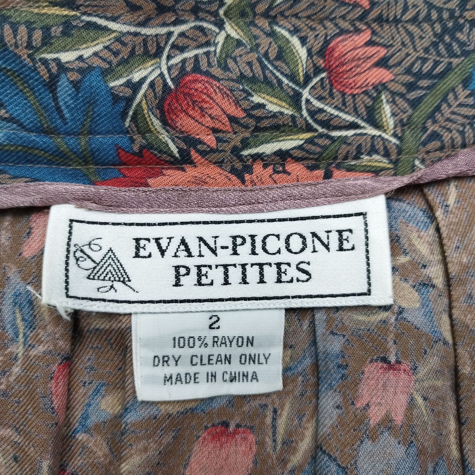 EVAN PICONE PETITES エヴァン ピコネ レーヨン100% 総柄