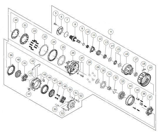 ハイコーキ HIKOKI 18V コードレス 振動 ドライバドリル DV18DC用 ギヤボックス組 ５～３７ ３９～５２含む 379288 部品 パーツ 修理