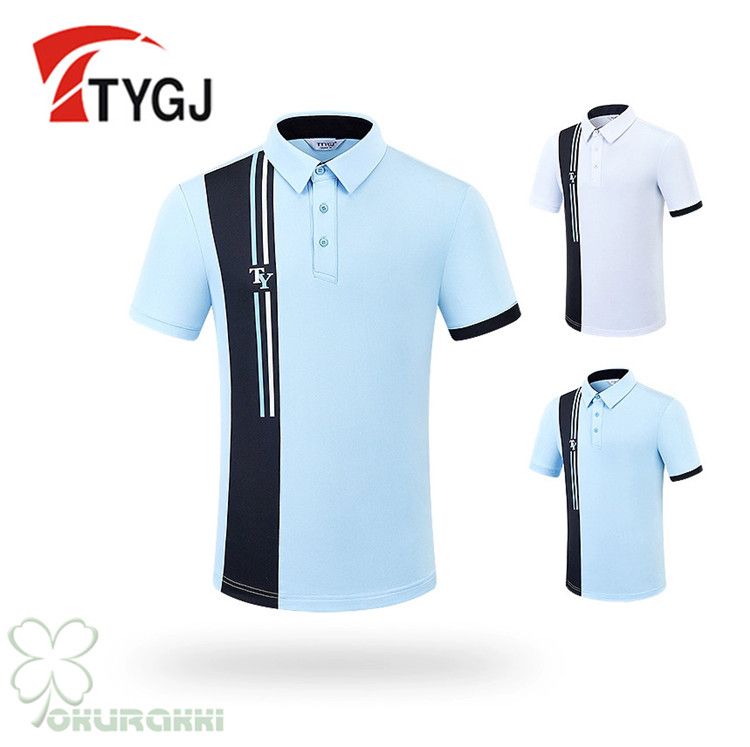 ゴルフ 半袖ポロシャツ ゴルフウェア 通気速幹 ストレッチ シャツ メンズ ポロシャツ 春夏 モデル 2504gshirt03* -WHITE