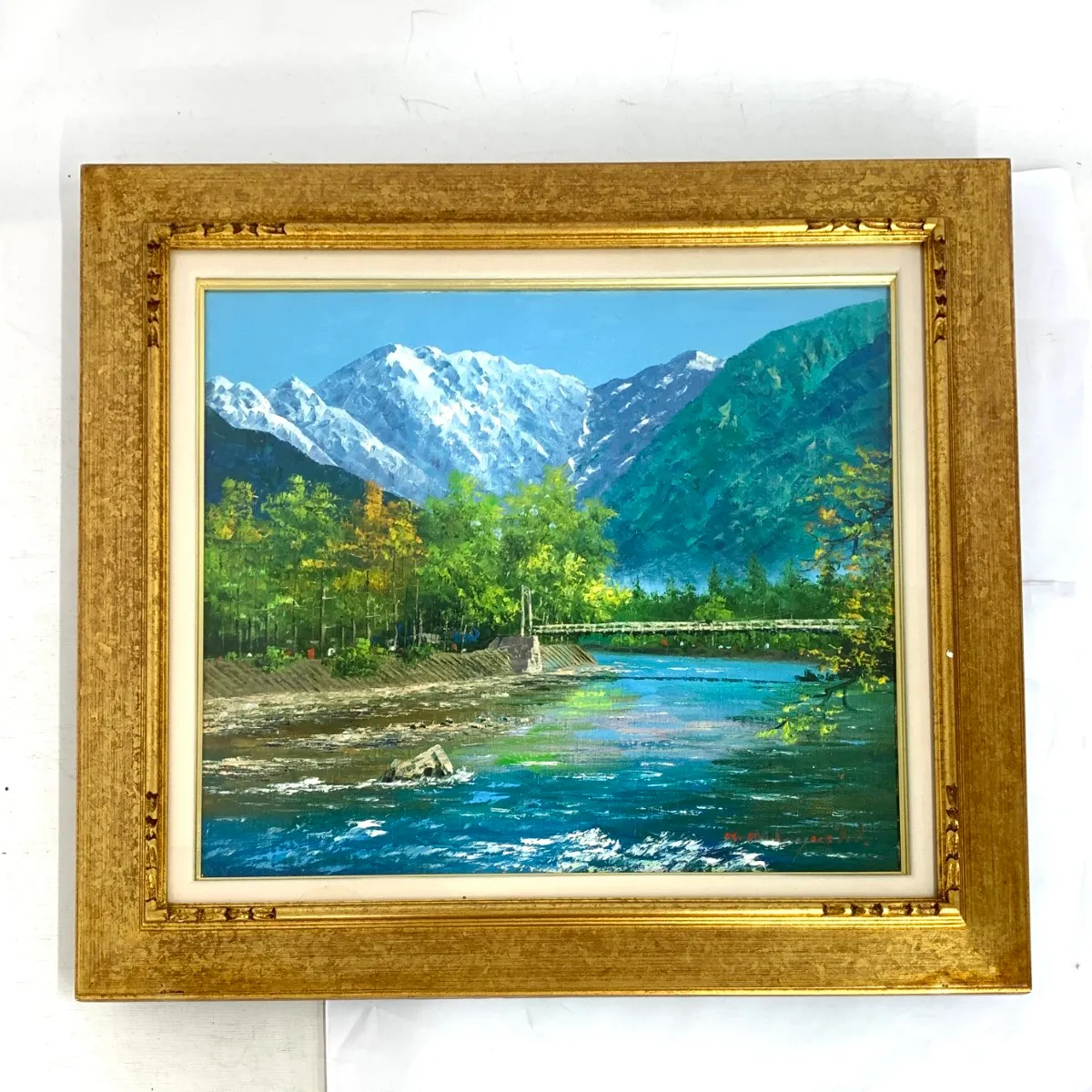 森 正明 油彩画 大正池 SM 油絵 綺麗