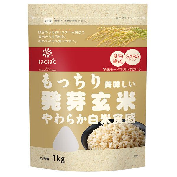はくばく もっちり美味しい発芽玄米 1kg×6袋入× 2ケース ｜ 米 玄米 健康食品