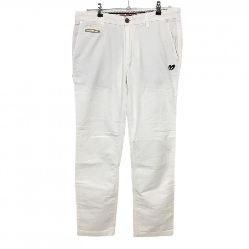 マスターバニー パンツ 白 花刺しゅう ストレッチ メンズ 5(L) ゴルフ