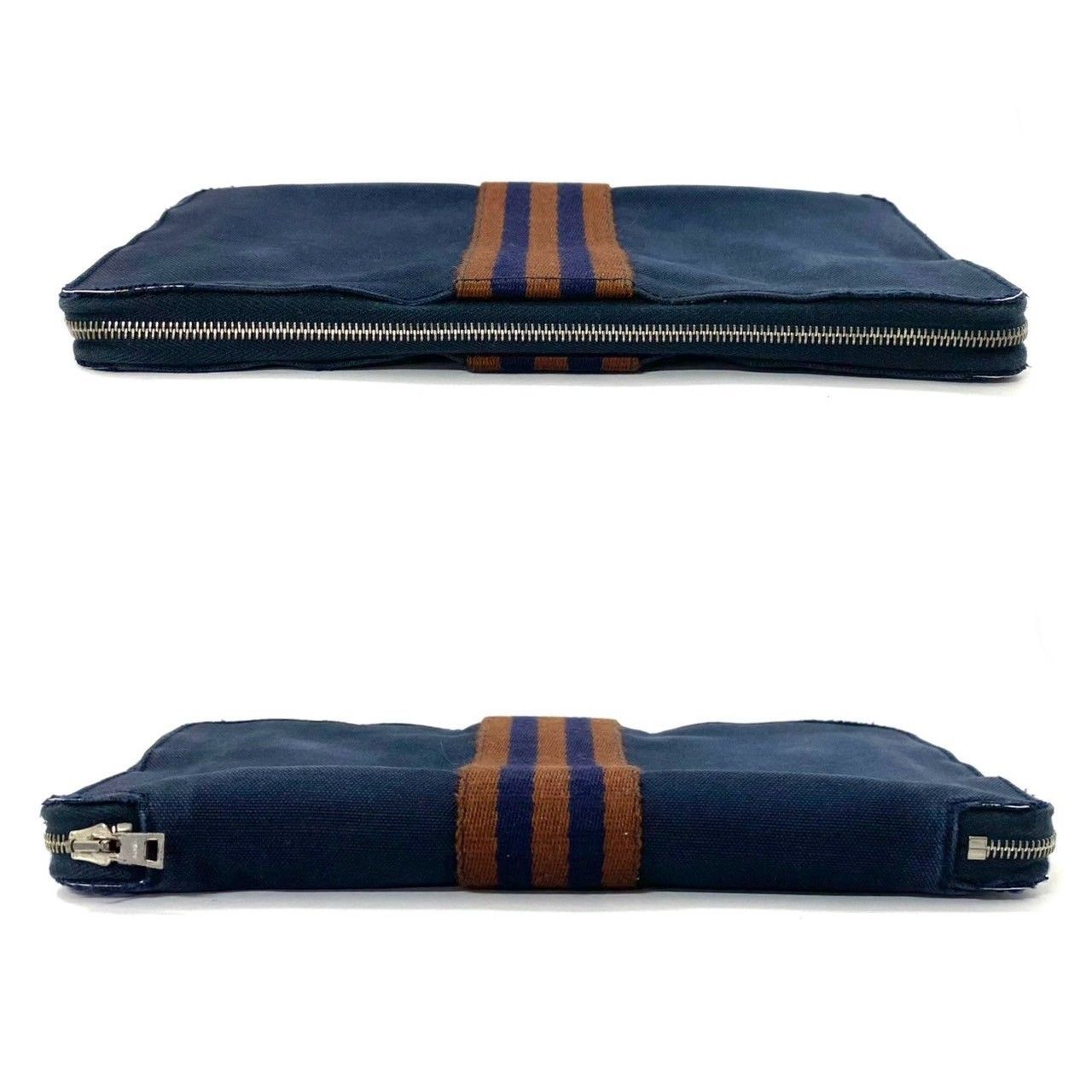 CH【HERMES】フールトゥ パース GM エールライン ネイビー