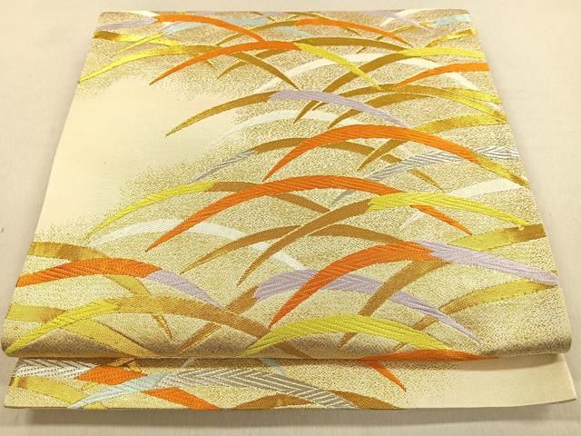 平和屋着物◎西陣 服部織物謹製 六通柄袋帯 松風 金銀糸 正絹