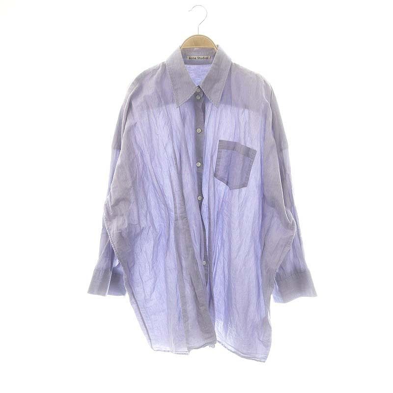 アクネ ストゥディオズ Acne Studios コットンオーバーサイズシャツ XXS/XS 青 /MI ■OS レディース アクネ ストゥディオズ Acne Studios コットンオーバーサイズ