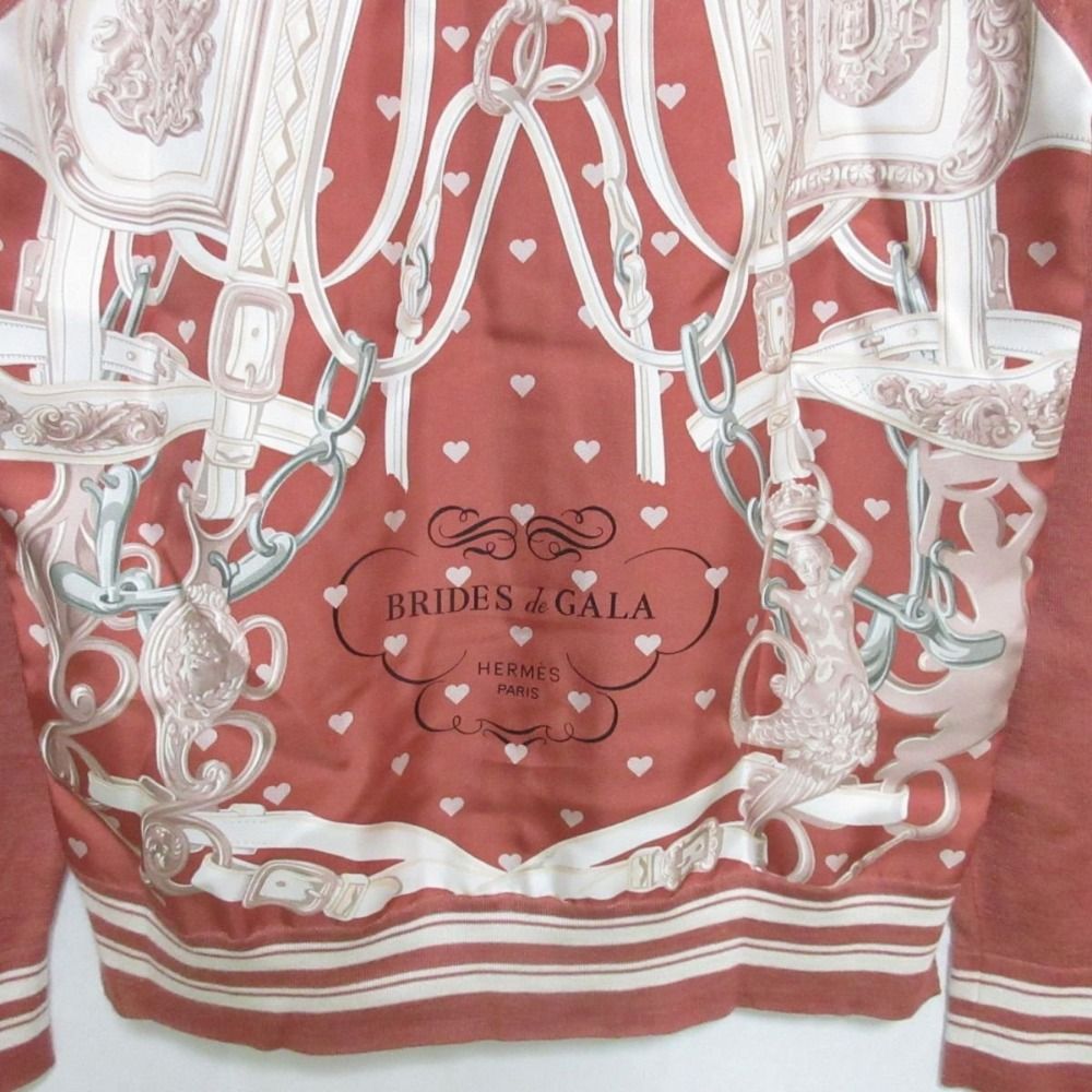 美品 HERMES エルメス BRIDES de GALA LOVE ブリッドドゥガラ ラヴ ツイルレーヌ プルオーバー ニット セーター 34 ピンク系 レディース 古着 中古 美品 HERMES エルメス BRIDES de GALA LOVE ブリッドドゥガラ
