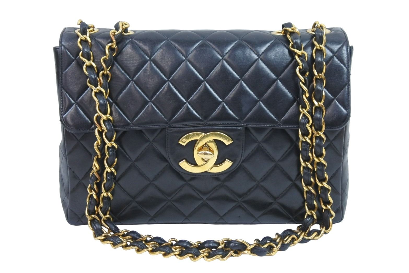 CHANEL シャネル デカマトラッセ シングルフラップ ダブルチェーン 