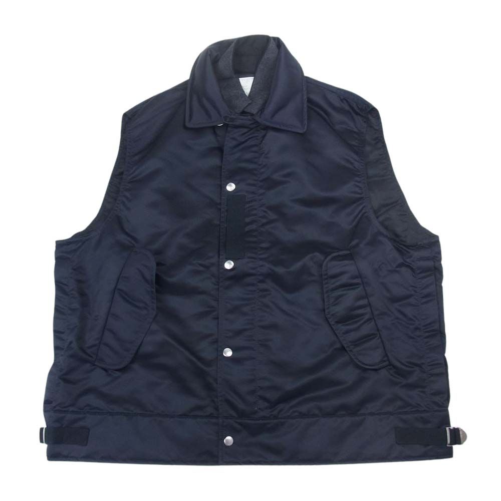 Sacai サカイ 23SS 23-02993M Nylon Twill Vest ナイロン ツイル ベスト ネイビー系 3【中古】 - メルカリ