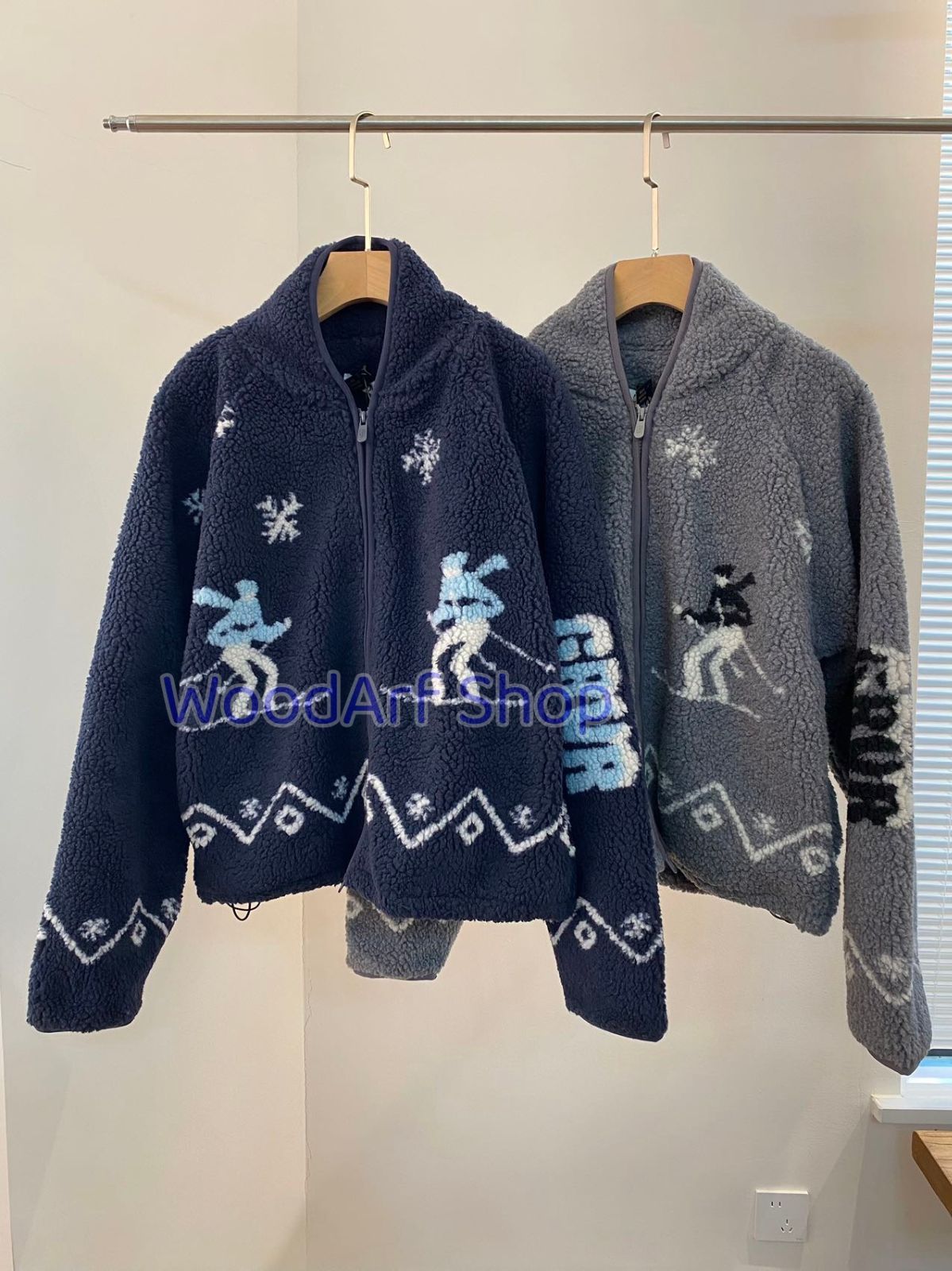 GROVE韓国スキーシリーズラムウールコートカジュアルゆったり厚手保温コート