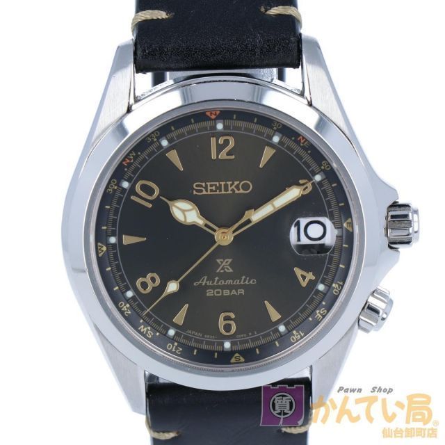 【SEIKO】 セイコー プロスペックス アルピニスト メカニカル デイト SBDC135 SS ステンレススチール 40mm レザーベルト 裏スケ 自動巻き オートマ メンズ 【中古】USED-AB 【9304】