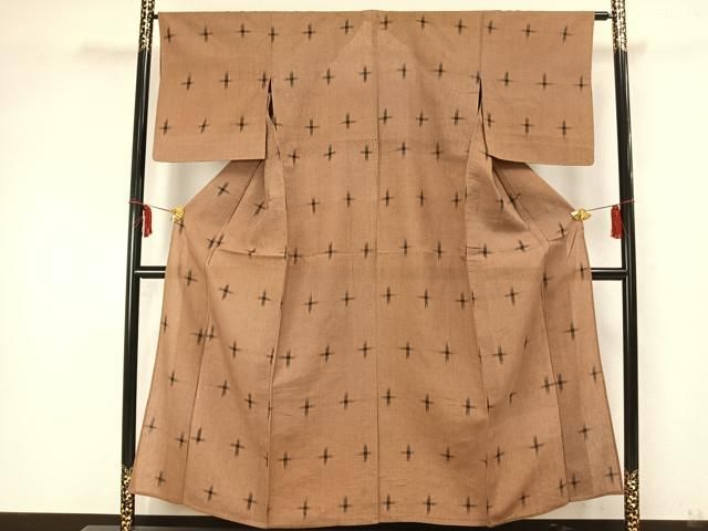 平和屋着物＊夏物 紗紬 十字絣 正絹 逸品 AAAZ1324fy