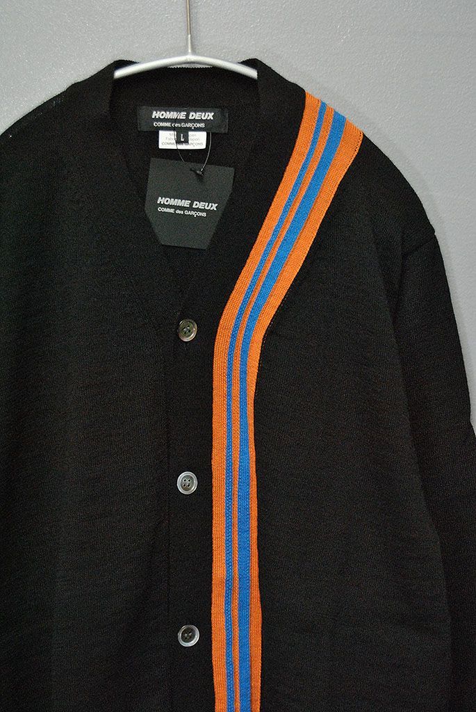 COMME des GARCONS HOMME DEUX ニットラインカーディガン コムデギャルソン オム ドゥ 25年発売 ブラック L