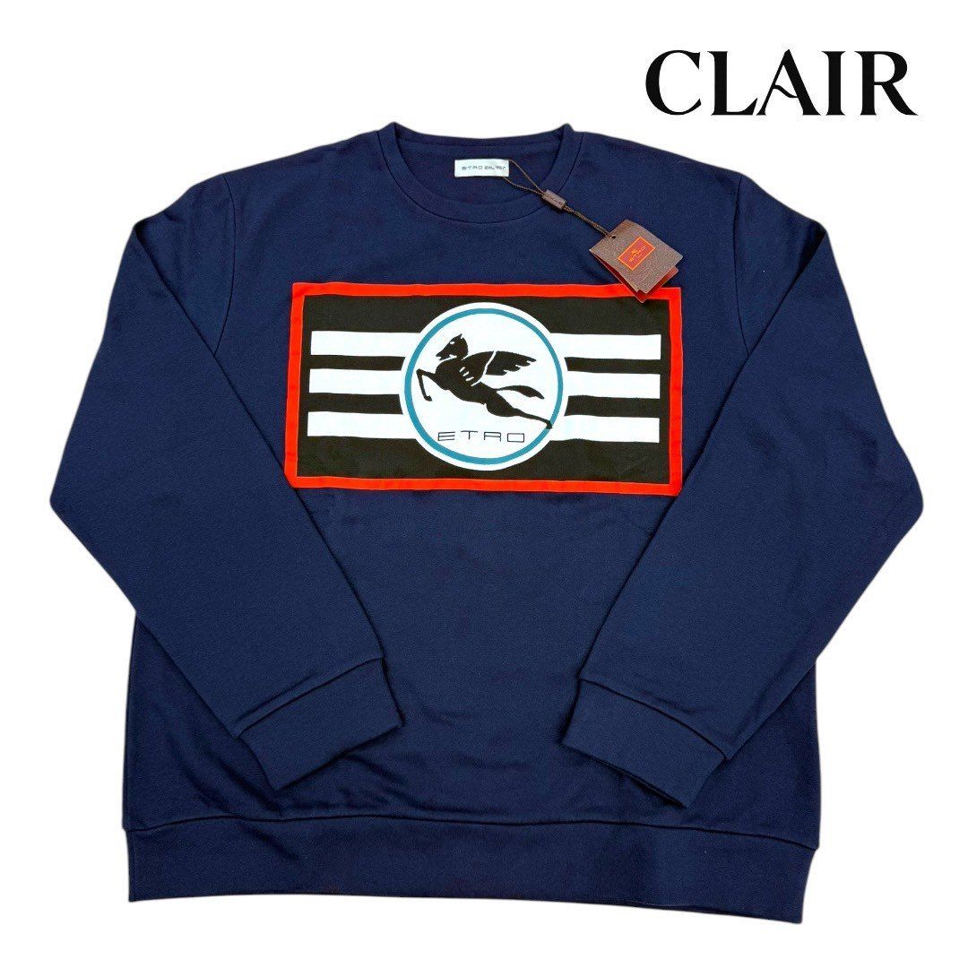 新品未使用】 エトロ ETRO ペガサス プリント スウェット クルーネック 
