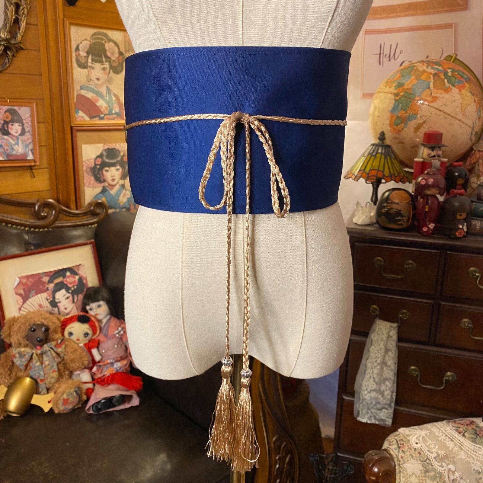 名古屋帯 リメイク サッシュベルト 飾り帯 和洋折衷 ハンドメイド